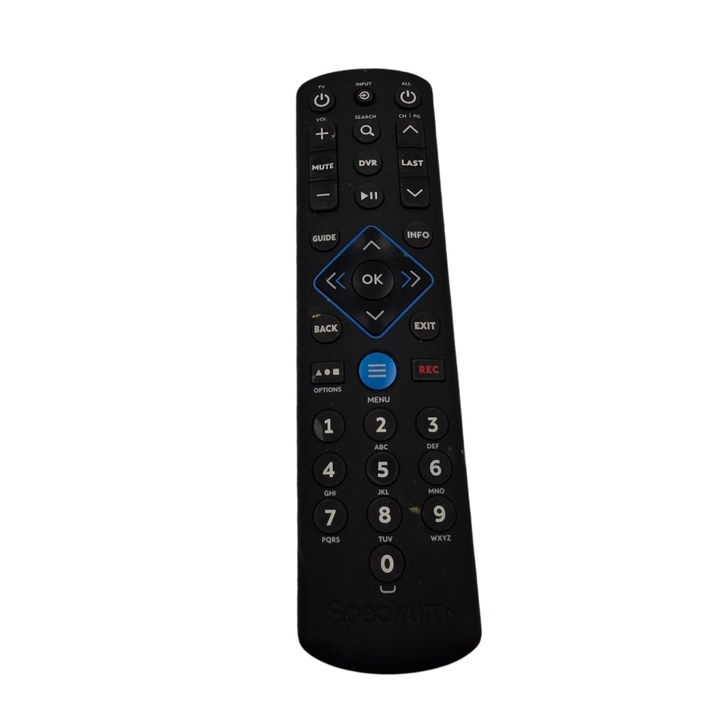 Spectrum Cable TV Remote Control Black Replacement DVR‎ Guide Menu Button O1
